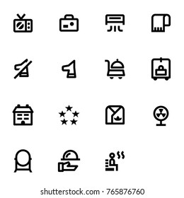 Hotel - Black and White Icon Set