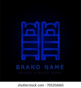 Hotel blue chromium metallic logo