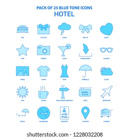 Hotel Blue Tone Icon Pack - 25 Icon Sets