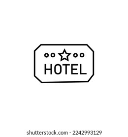 Hotel board icon in flat style isolated on white background. For your design, logo. Vector illustration.