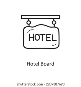 Hotel Board Vector outline Icon Design illustration. Travel Symbol on White background EPS 10 File