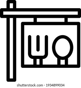 hotel board vector thin line icon