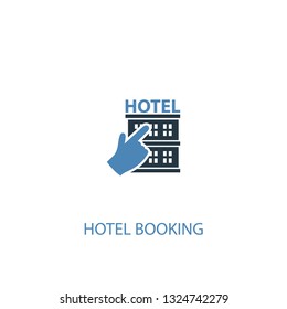 hotel booking concept 2 colored icon. Simple blue element illustration. hotel booking concept symbol design. Can be used for web and mobile UI/UX