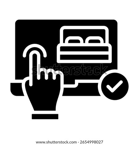 Hotel Booking Icon Glyph Vector Illustration