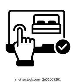 Icono de reserva de hotel Ilustración vectorial mixta