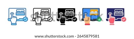 Hotel Booking Multiple Style Icon Set Collection.