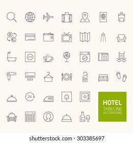 Hotel Booking Outline Icons for web and mobile apps
