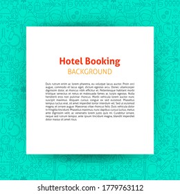 Plantilla de papel de reserva de hoteles. Ilustración vectorial del diseño de contorno.