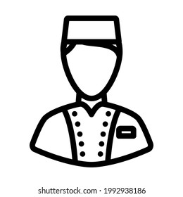 Hotel Boy Icon. Bold outline design with editable stroke width. Vector Illustration.