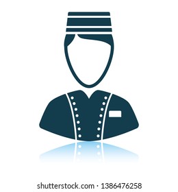 Hotel boy icon. Shadow reflection design. Vector illustration.
