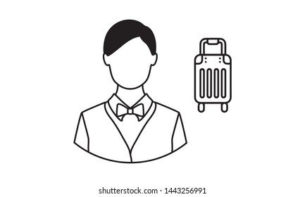 Hotel boy icon.  Vector illustration.