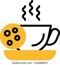 Hotel breakfast, illustration, vector on a white background.