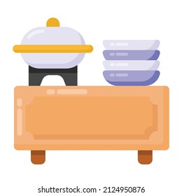 A hotel buffet flat icon 


