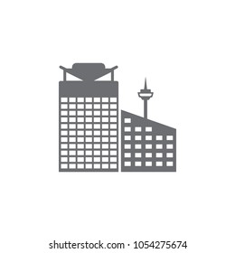 hotel building and casino icon. Simple element illustration. hotel building and casino symbol design template. Can be used for web and mobile on white background