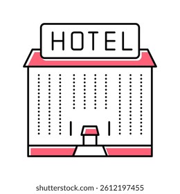 hotel building color icon vector. hotel building sign. isolated symbol illustration