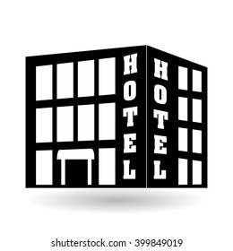 hotel building design, vector illustration