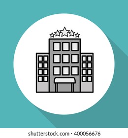 hotel building design, vector illustration