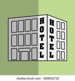 hotel building design, vector illustration
