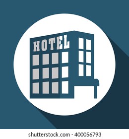 hotel building design, vector illustration