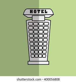 hotel building design, vector illustration