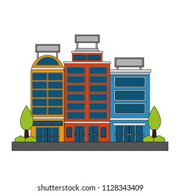 hotel building facade with trees