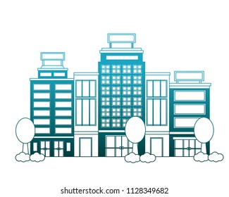 hotel building facade with trees
