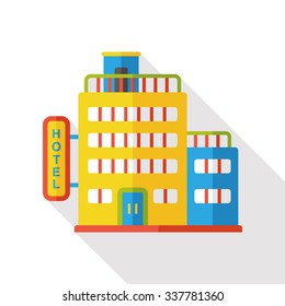 hotel building flat icon