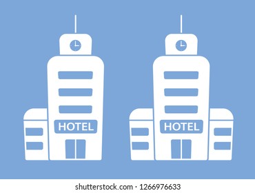 Hotel building flat icons