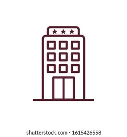 hotel building front facade isolated icon vector illustration design