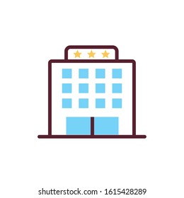hotel building front facade isolated icon vector illustration design