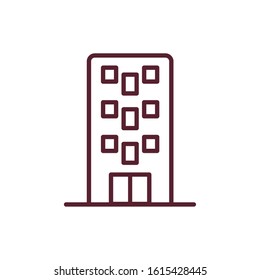 hotel building front facade isolated icon vector illustration design