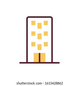 hotel building front facade isolated icon vector illustration design