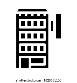 hotel building glyph icon vector. hotel building sign. isolated contour symbol black illustration
