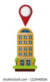 hotel building gps navigation pointer location