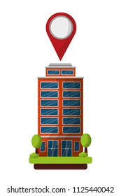 hotel building gps navigation pointer location