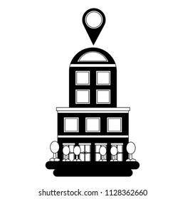 hotel building gps navigation pointer location