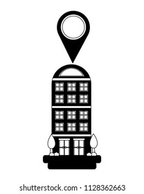 hotel building gps navigation pointer location