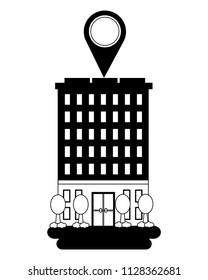 hotel building gps navigation pointer location