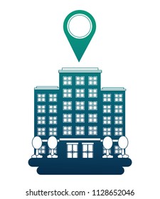hotel building gps navigation pointer location