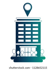 hotel building gps navigation pointer location