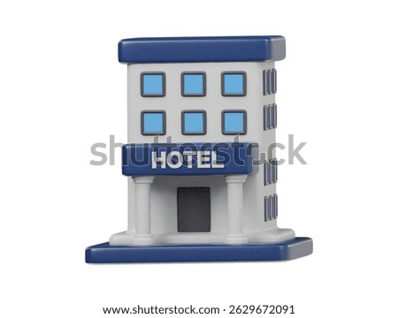 Hotel building icon 3d rendering 