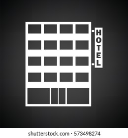 Hotel Building Icon Black Background White Stock Vector (Royalty Free ...