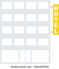 Hotel Building Icon. Flat Color Design. Vector Illustration.
