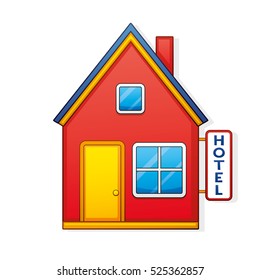 Hotel building icon isolated.
