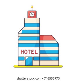Hotel building icon isolated
