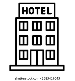 Hotel Building icon line vector illustration