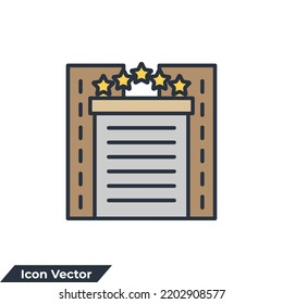 hotel building icon logo vector illustration. hotel symbol template for graphic and web design collection