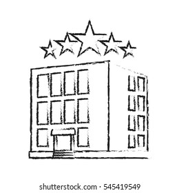 hotel building icon over white background. vector illustration
