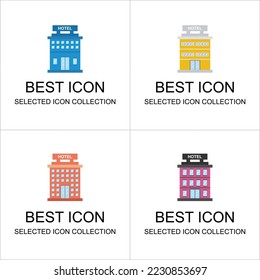 hotel building icon set collection can be used for digital and printable