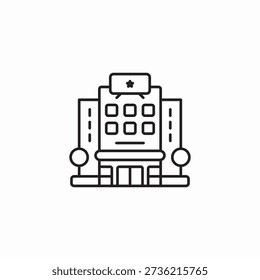 hotel building icon sign vector